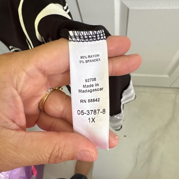 Catherines Plus Black A-line Striped Pockets Midi Dress 1X - Picture 5 of 8